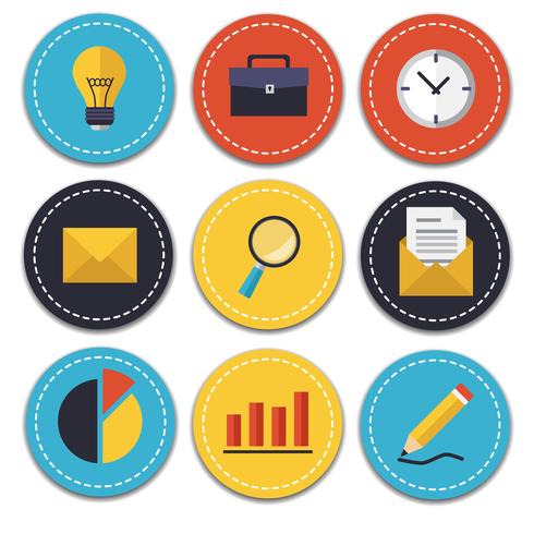 Business and Office icons set vector