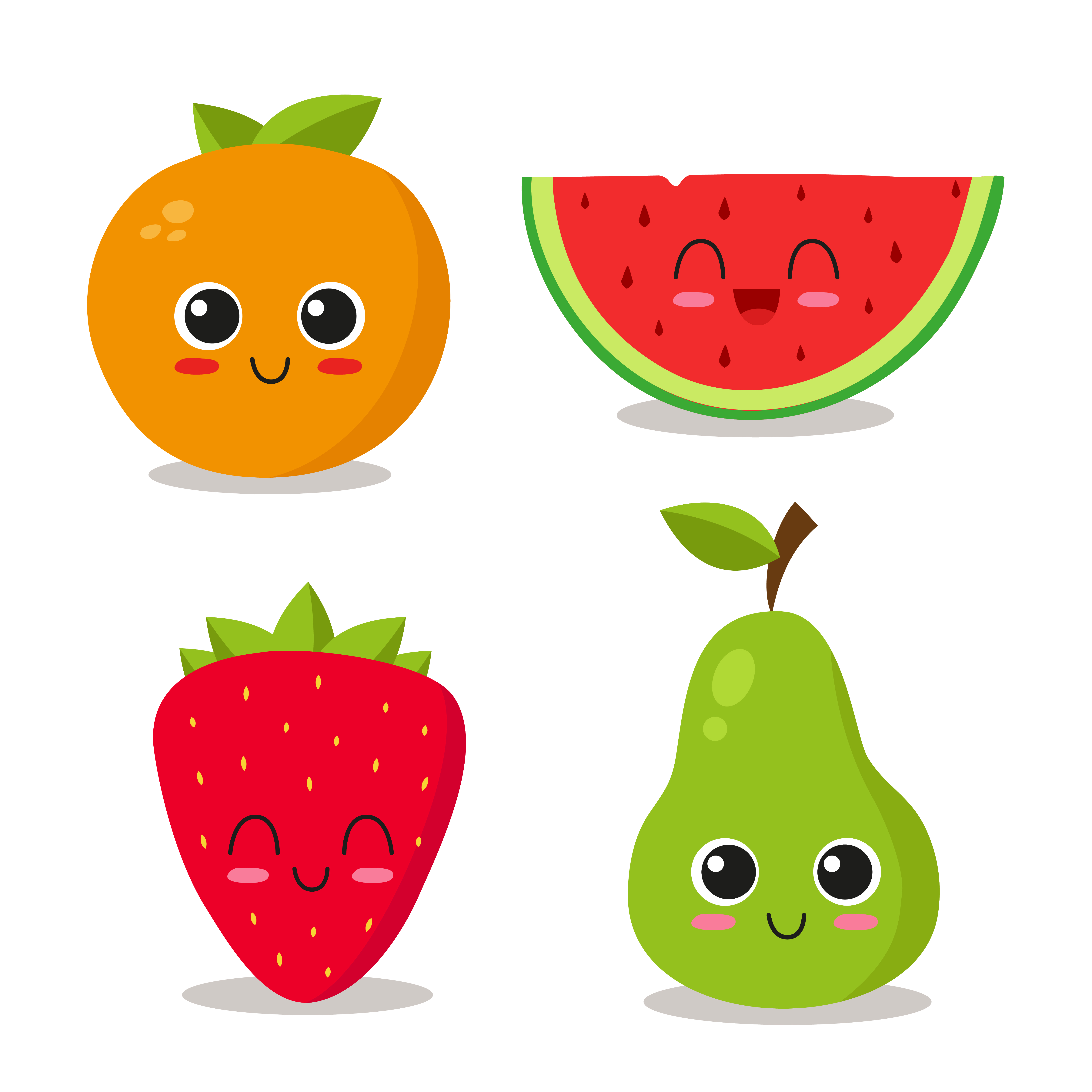 Doodle frutinhas kawaii – desenhando – Cute Kawaii Desenhos