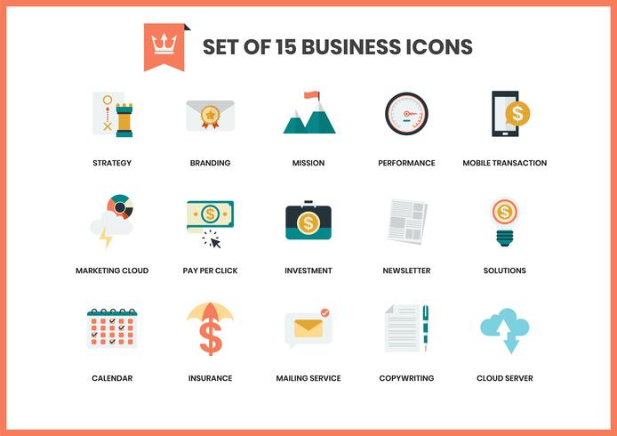 Business icons set for business vector