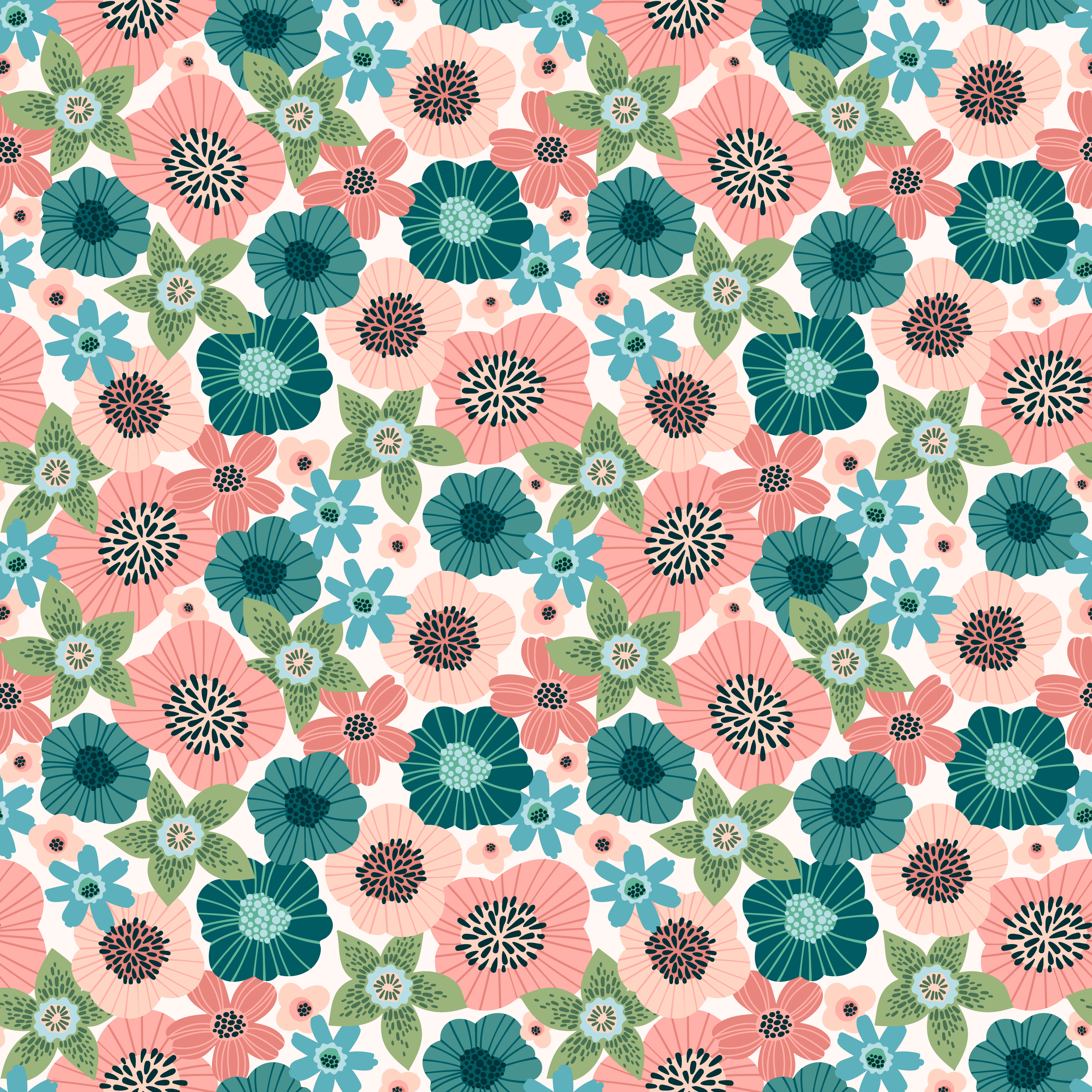 Floral seamless pattern. Vector design for paper, cover, fabric