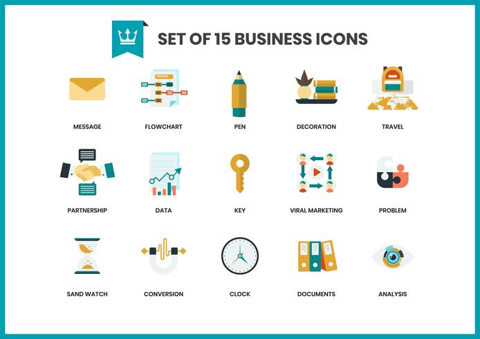 Business icons set for business vector