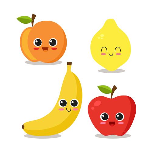 Cool fruit set vector