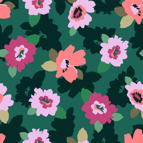 Floral abstract seamless pattern. Vector design for different surfases.