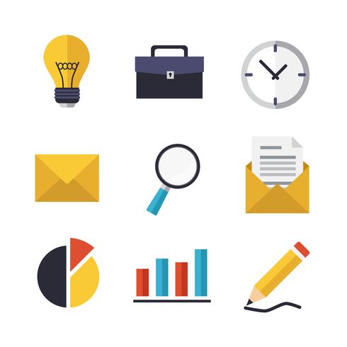 Business and Office icons set vector