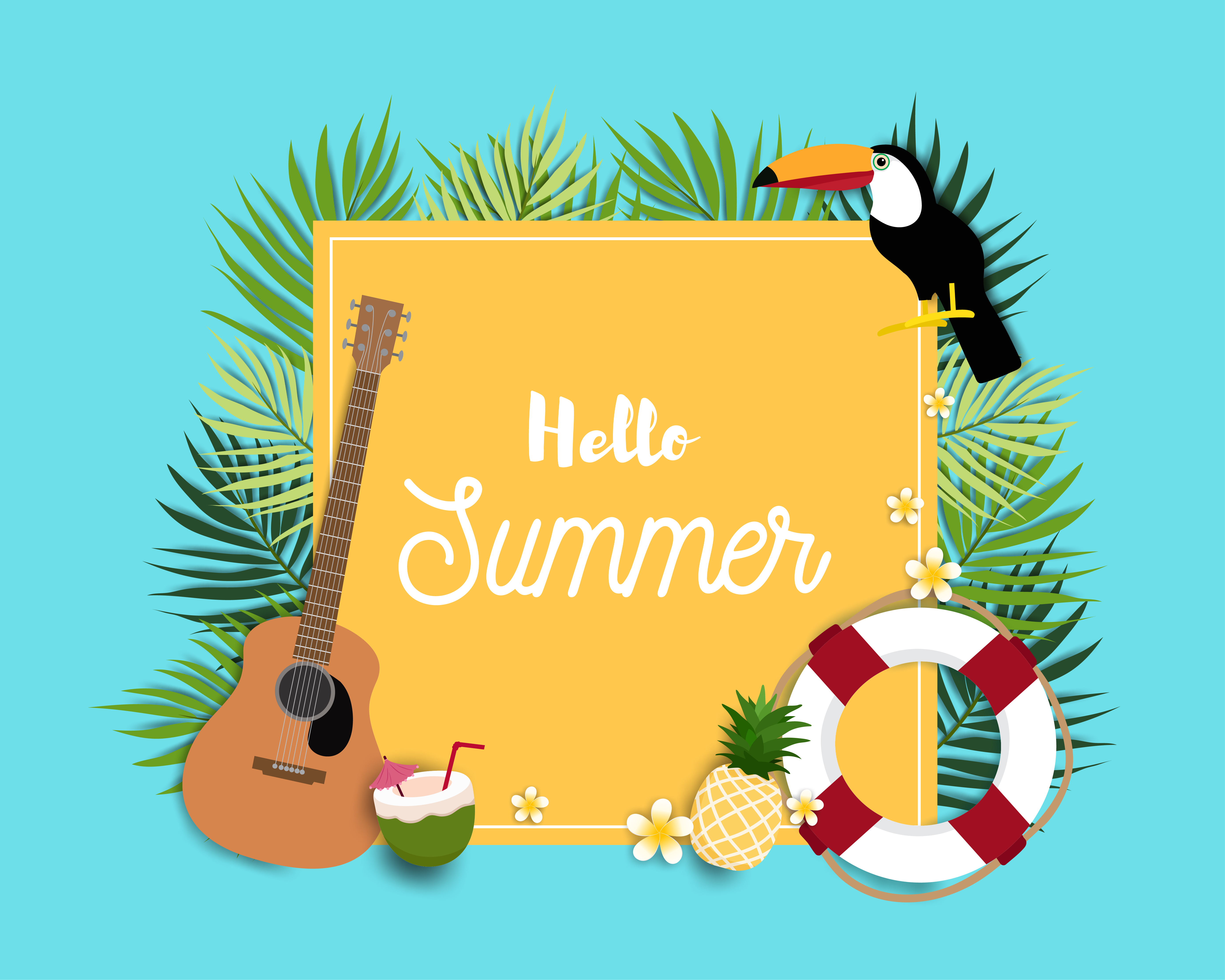 Download Beautiful Summer banner and poster card - Download Free Vectors, Clipart Graphics & Vector Art