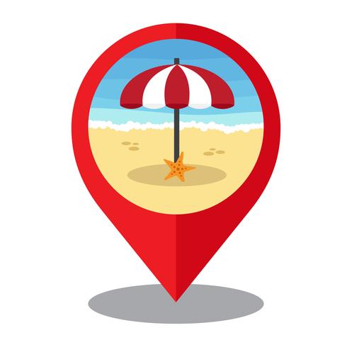 Summer time pin mark vector