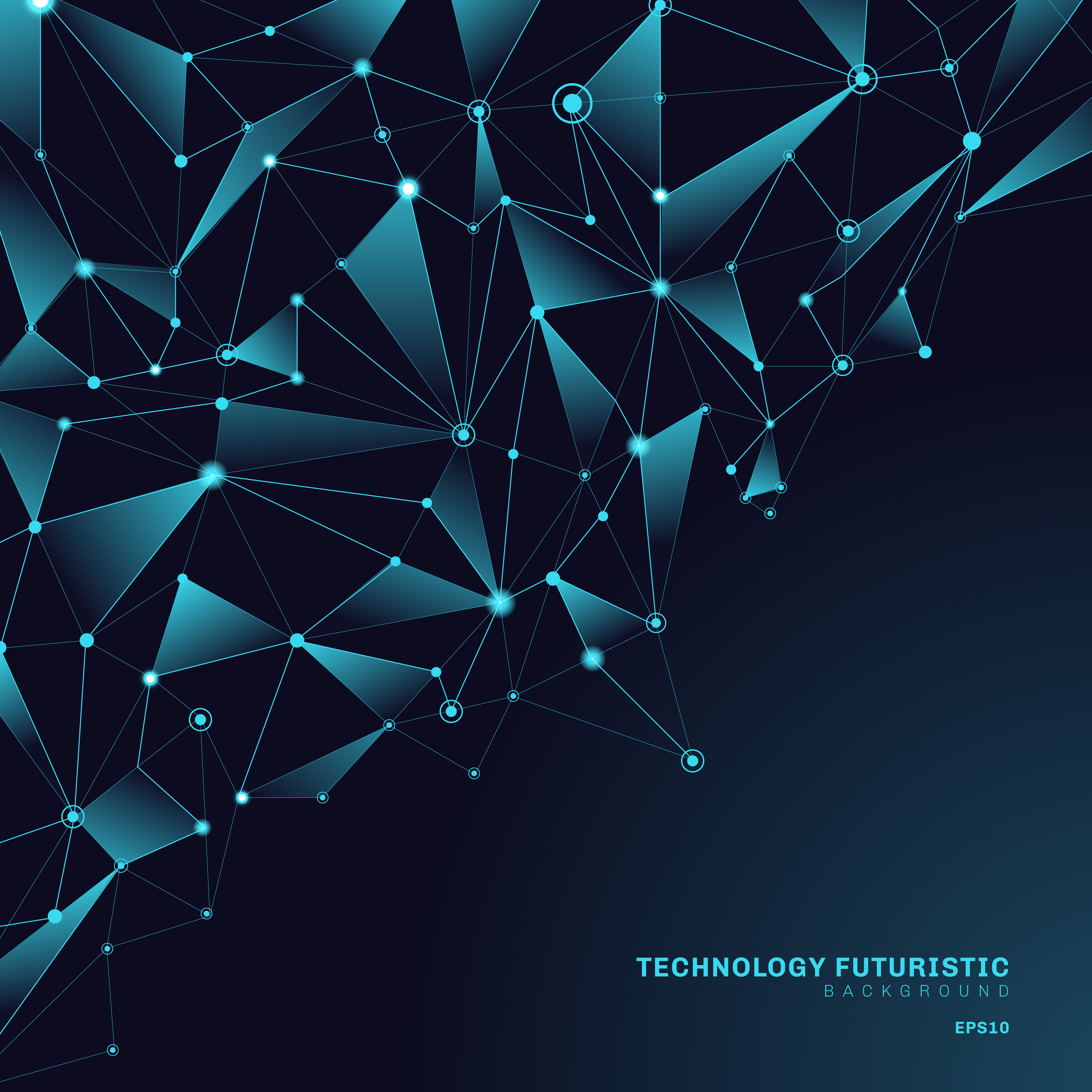 Abstract triangles polygonal shapes on dark blue