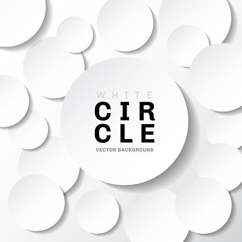 White template paper circle banner with shadow on white background with copy space. vector