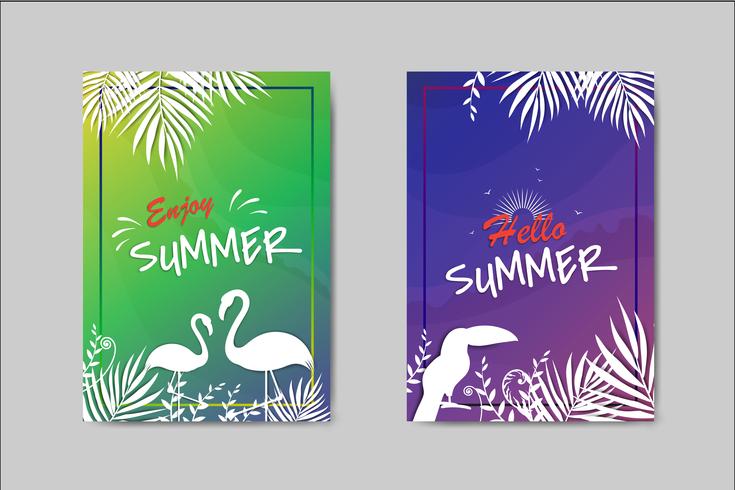 Hermosa tarjeta de verano tarjeta de letras vector