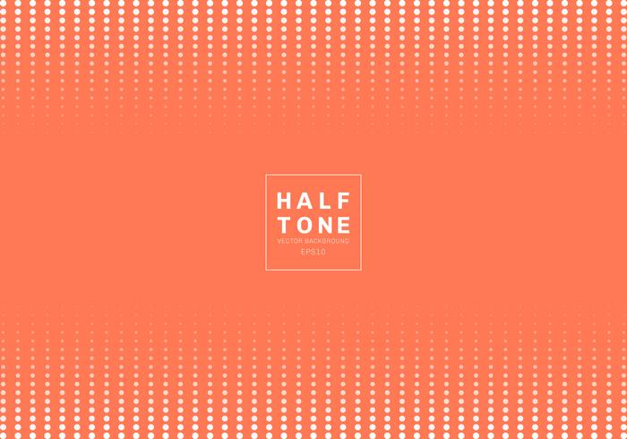 Abstract of white dot pattern halftone design concept orange background with space fot text. Decoration website layout header and footers and brochure, poster, banner web, card, etc.  vector
