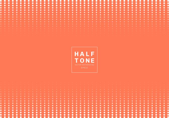 Abstract of white dot pattern halftone design concept orange background with space fot text. Decoration website layout header and footers and brochure, poster, banner web, card, etc.  vector