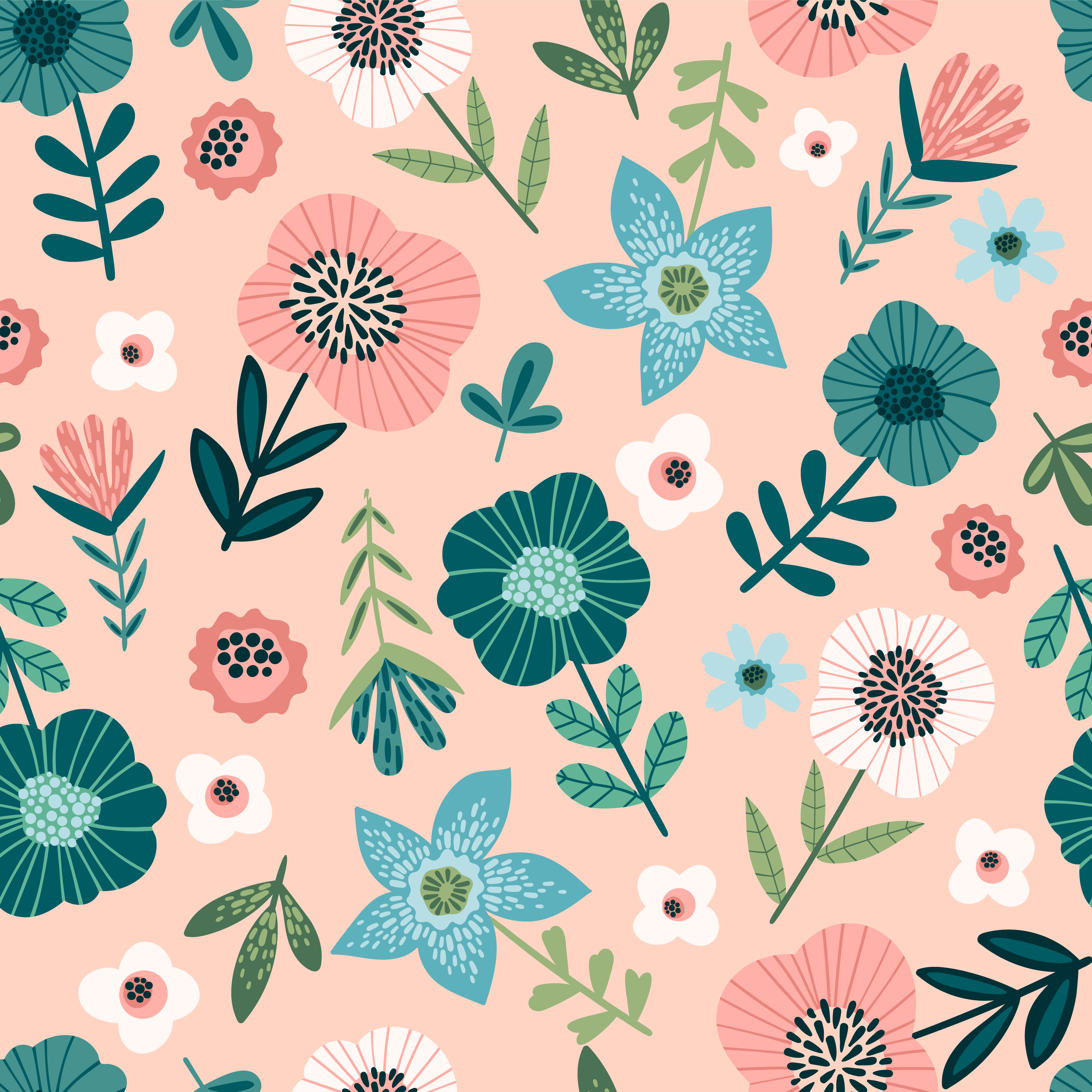 Floral seamless pattern. Vector design for paper, cover, fabric