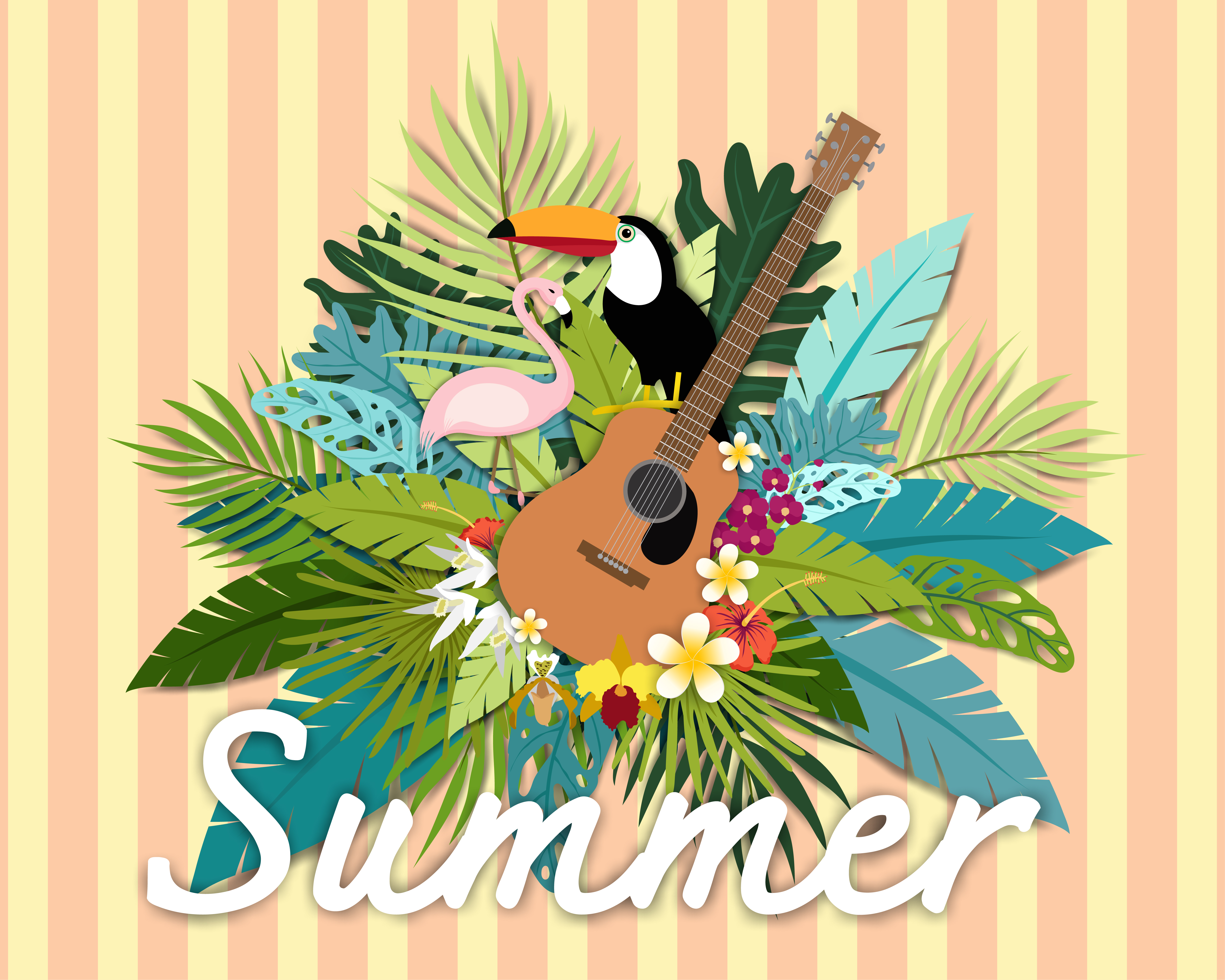 Download Beautiful Summer banner and poster card 566365 Vector Art at Vecteezy