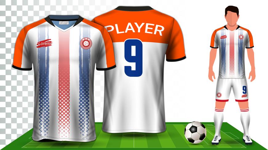 Soccer Jersey and Football Kit Presentation Mockup Template. vector