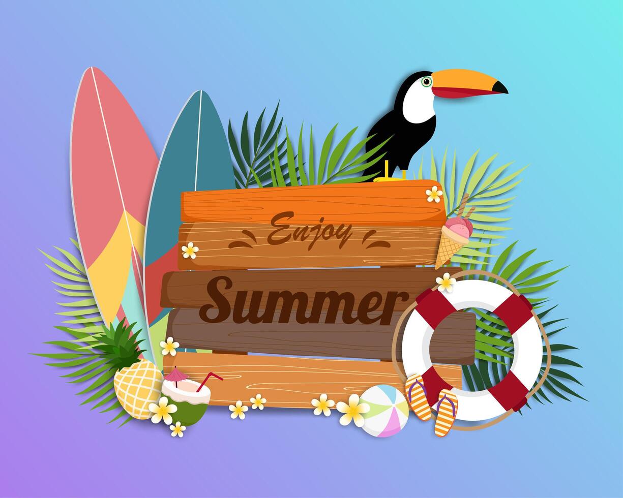 Beautiful Summer banner and poster card vector