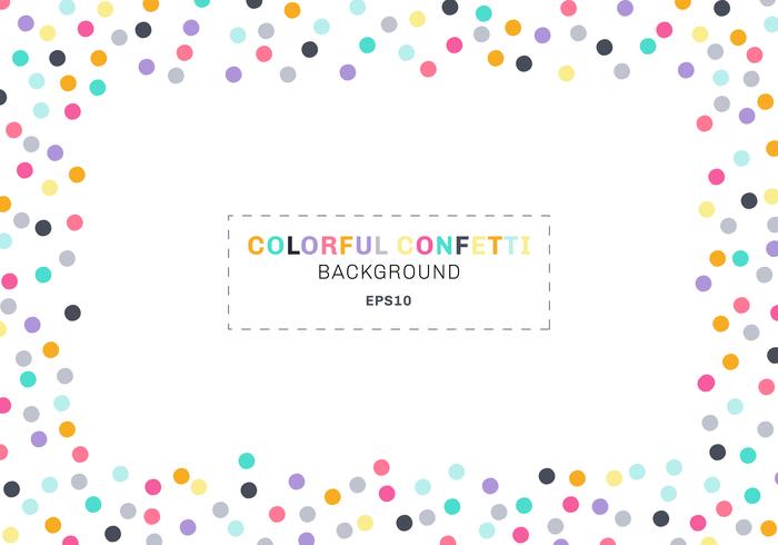 Abstract colorful confetti rectangle frame on white  background with space for text. You can use for greeting card, Banner web, poster, brochure, print, etc vector