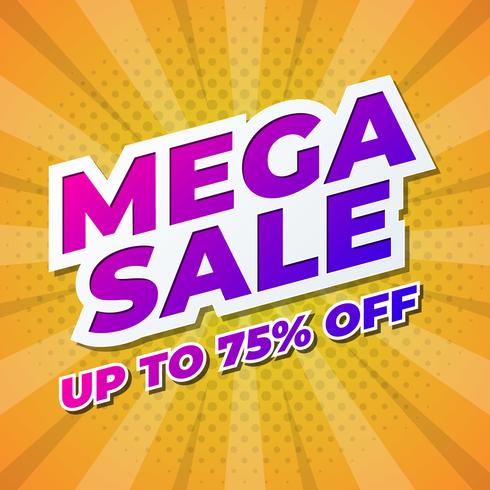 Mega Sale Promotion Banner Design vector