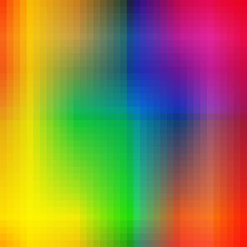 Abstract colorful squares Irregular rainbow mosaic tiles background. Trendy spectrum color harmonies template. Gradient effect. vector