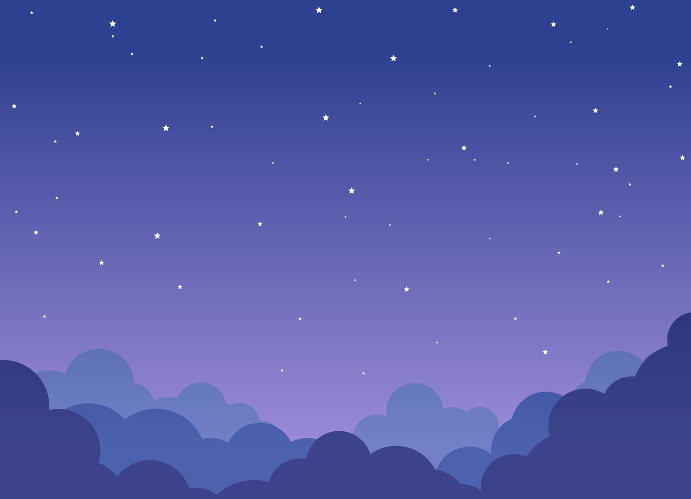 Fondo de cielo nublado de noche con estrellas brillantes - Descargar