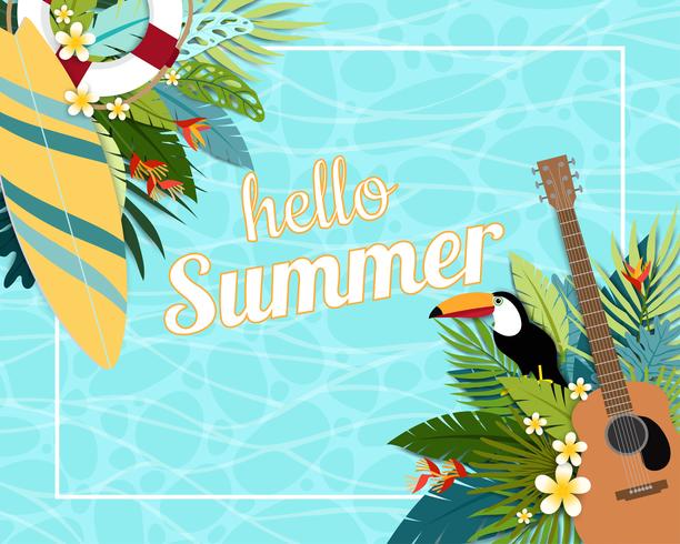 Beautiful Summer banner and poster card vector