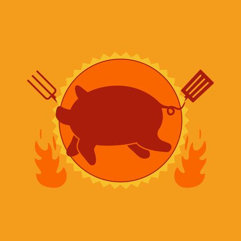 póster retro de barbacoa vector