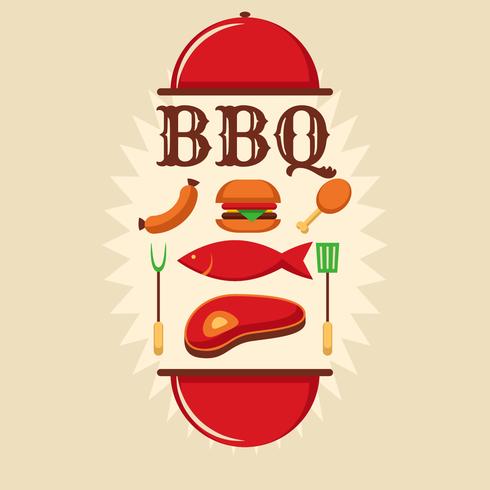 retro bbq poster vector