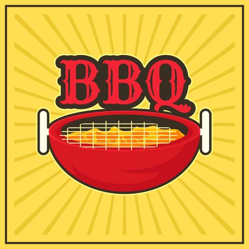 póster retro de barbacoa vector