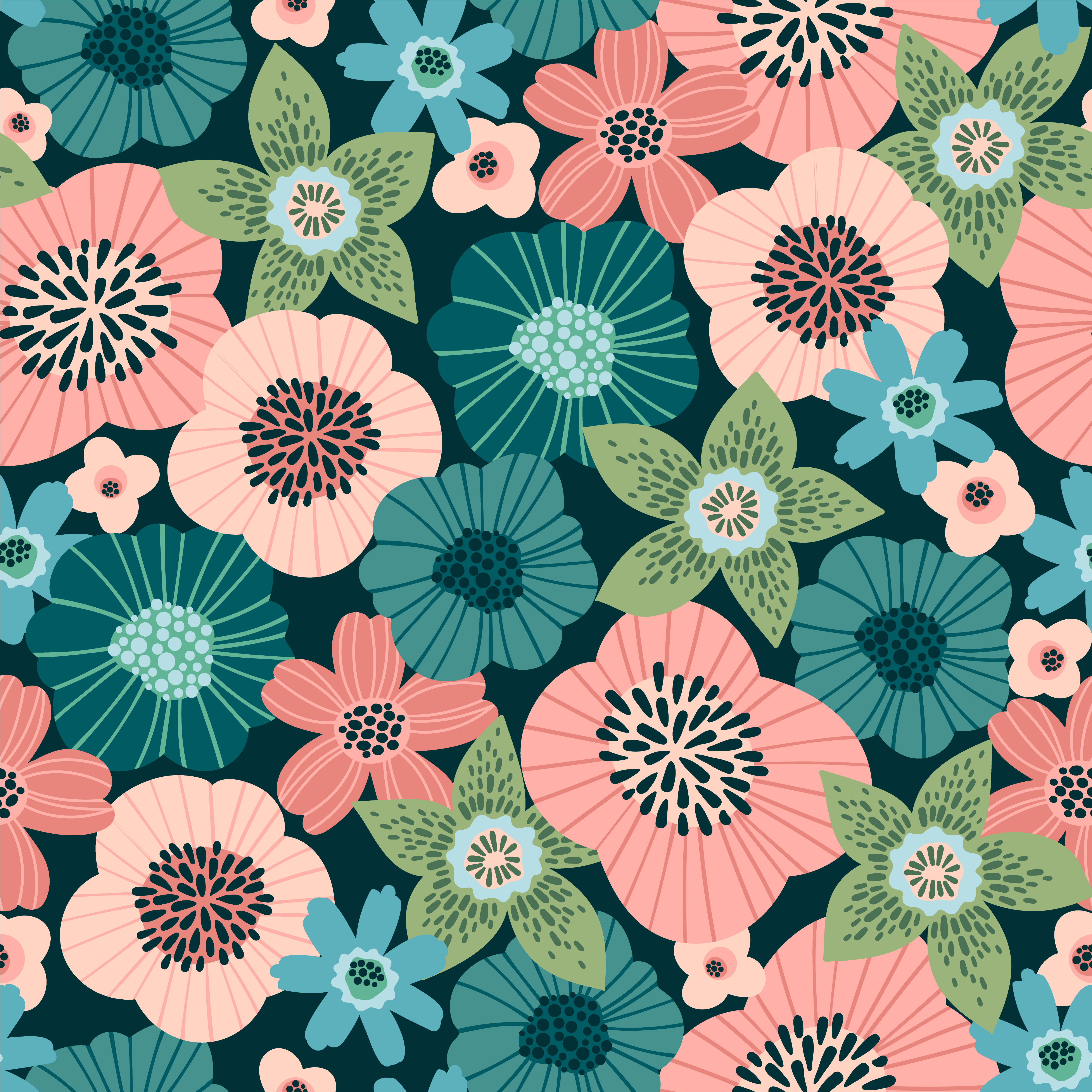 Floral seamless pattern. Vector design for paper, cover, fabric