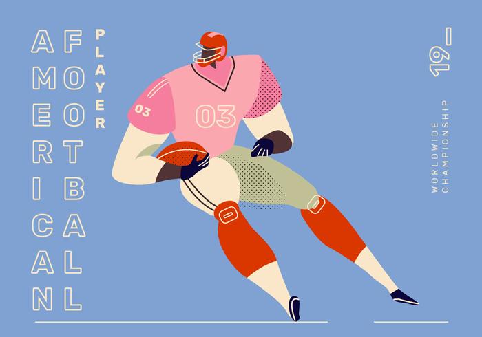 Ilustración de Vector de personaje de jugador de fútbol americano