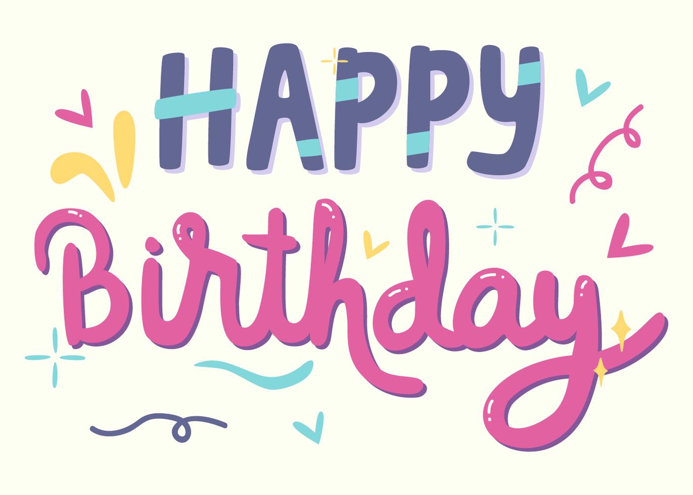 Happy Birthday Typography Vector 566756 Vector Art at Vecteezy