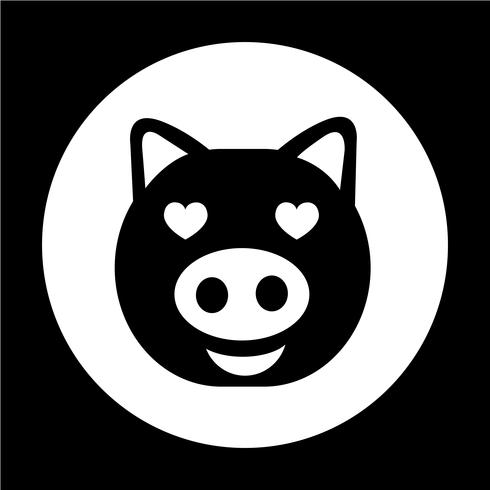 Cute pig Icon vector