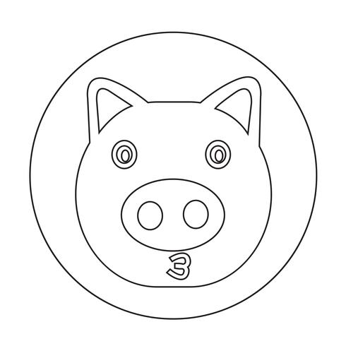 Icono de cerdo lindo vector