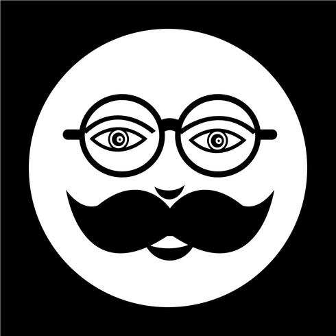 mustache guy face icon vector