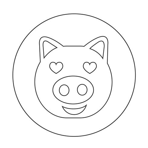 Icono de cerdo lindo vector