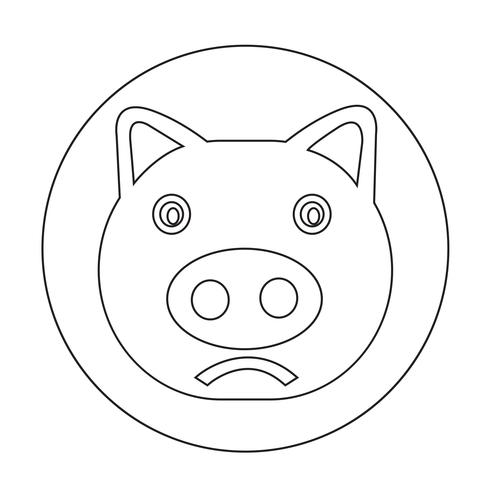 Icono de cerdo lindo vector