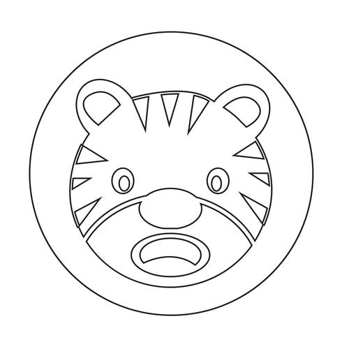 Icono de tigre vector