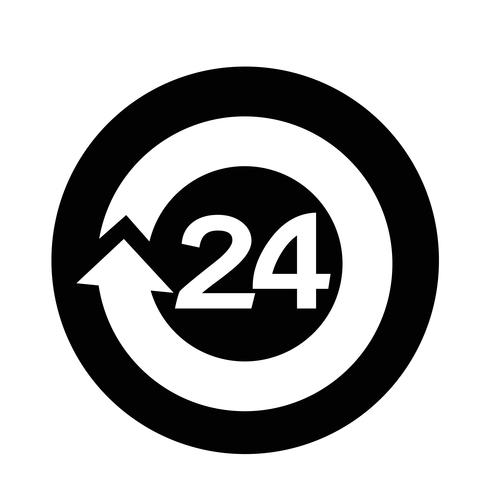 open 24 hours Icon vector