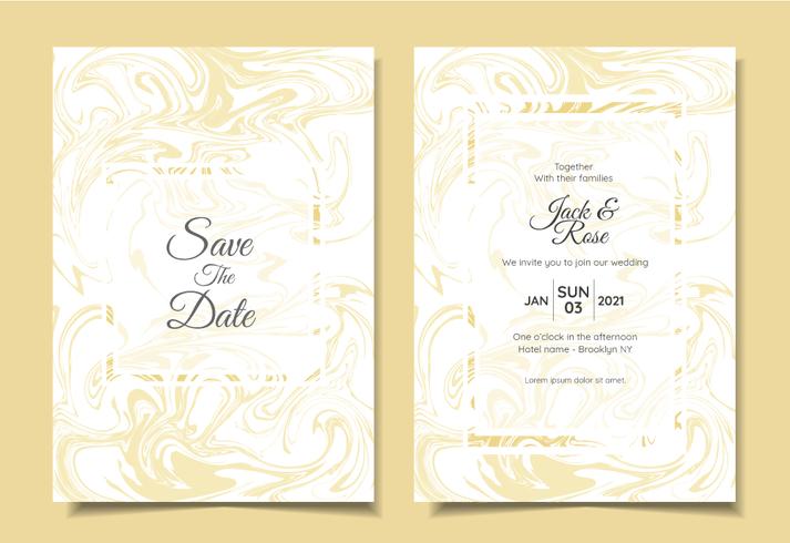 Modern Wedding Invitation Set Liquid Marble Textures Luxury Colors. Trendy Background Multi-purpose Cards Template like Poster, Cover, Book, etc vector