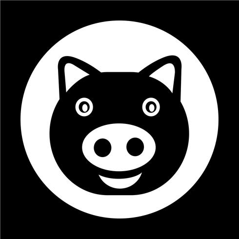 Cute pig Icon vector