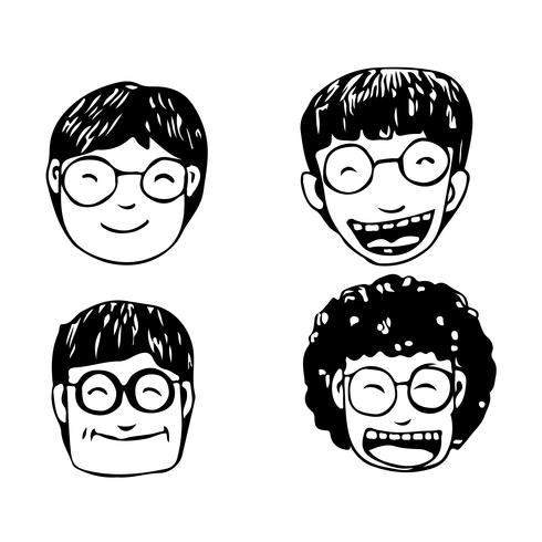 People face cartoon icon vector