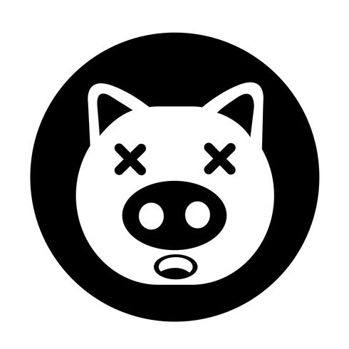 Cute pig Icon vector