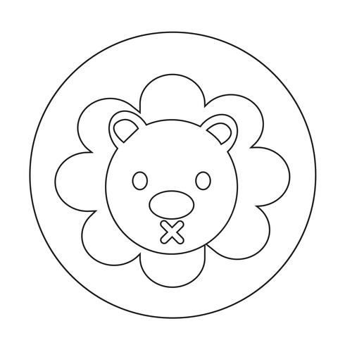 Icono de león lindo vector