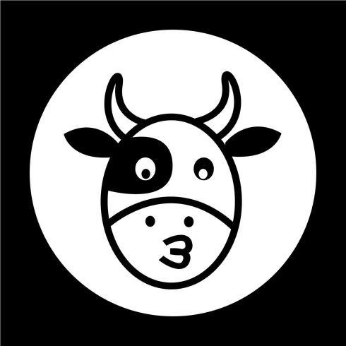 Icono de vaca vector