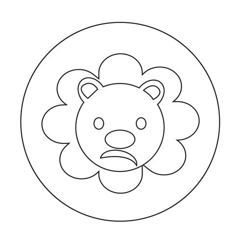 Cute Lion Icon vector