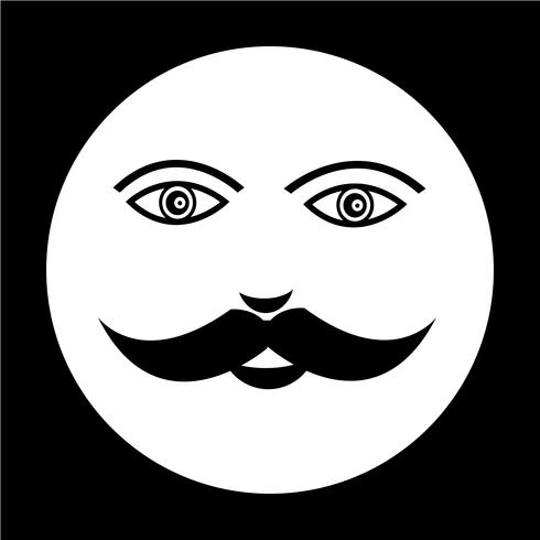 mustache guy face icon vector