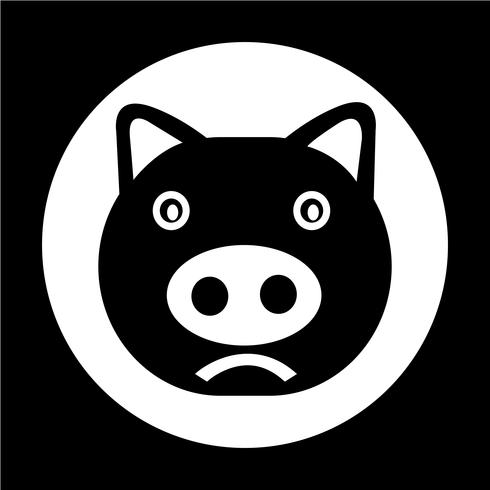 Cute pig Icon vector