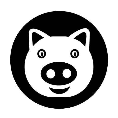 Cute pig Icon vector