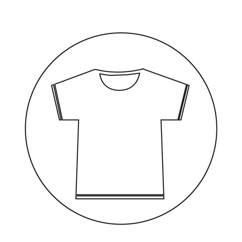 Icono de camiseta en blanco vector