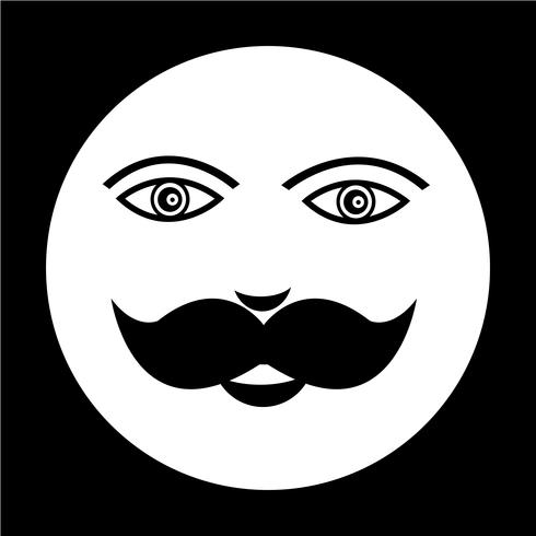 mustache guy face icon vector