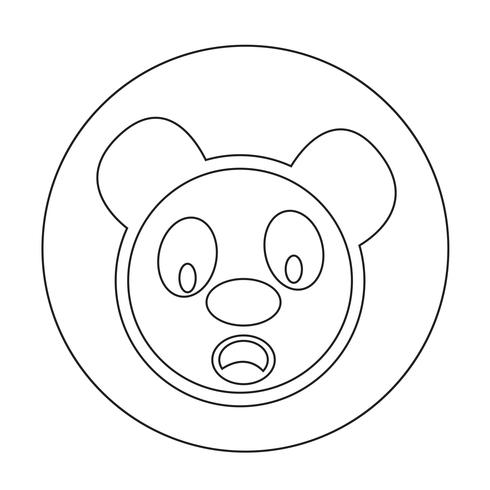 Cute panda Icon vector